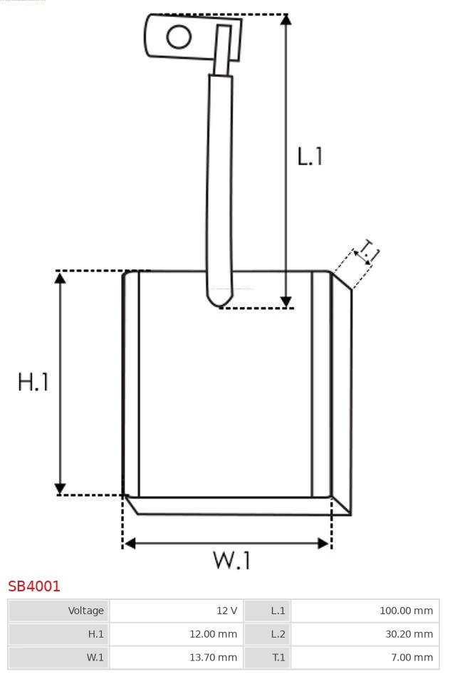 AS-PL SB4001 Carbon Brush, starter