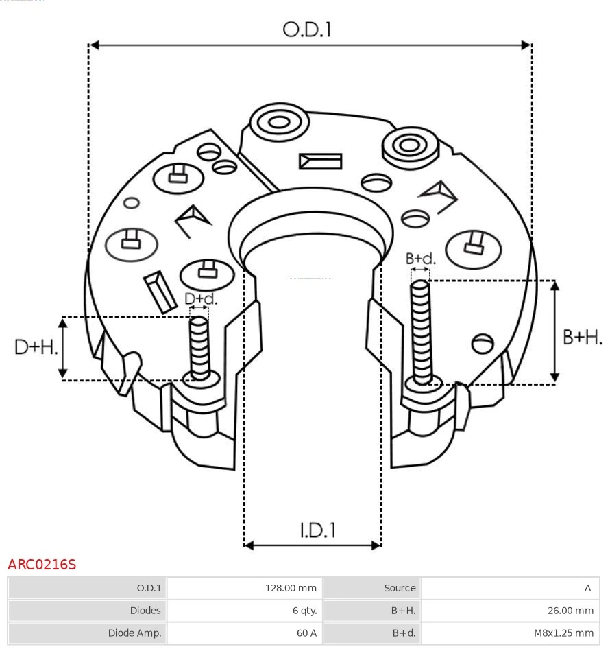 Rectifier, alternator Brand new AS-PL ARC0216S