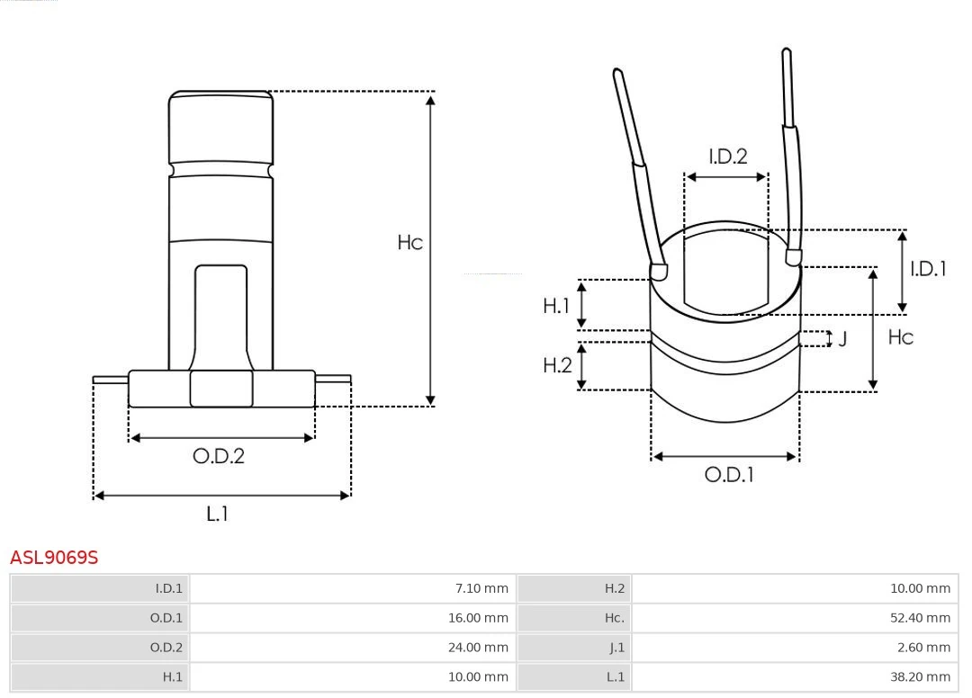 Slip Ring, alternator Brand new AS-PL ASL9069S
