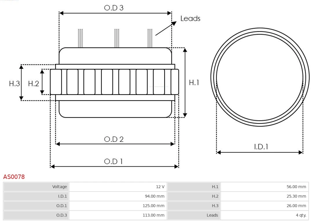 AS-PL AS0078 Stator, alternator