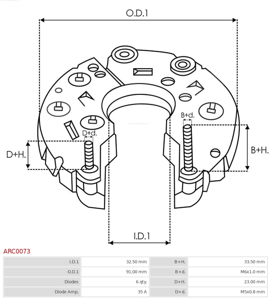Rectifier, alternator Brand new AS-PL ARC0073