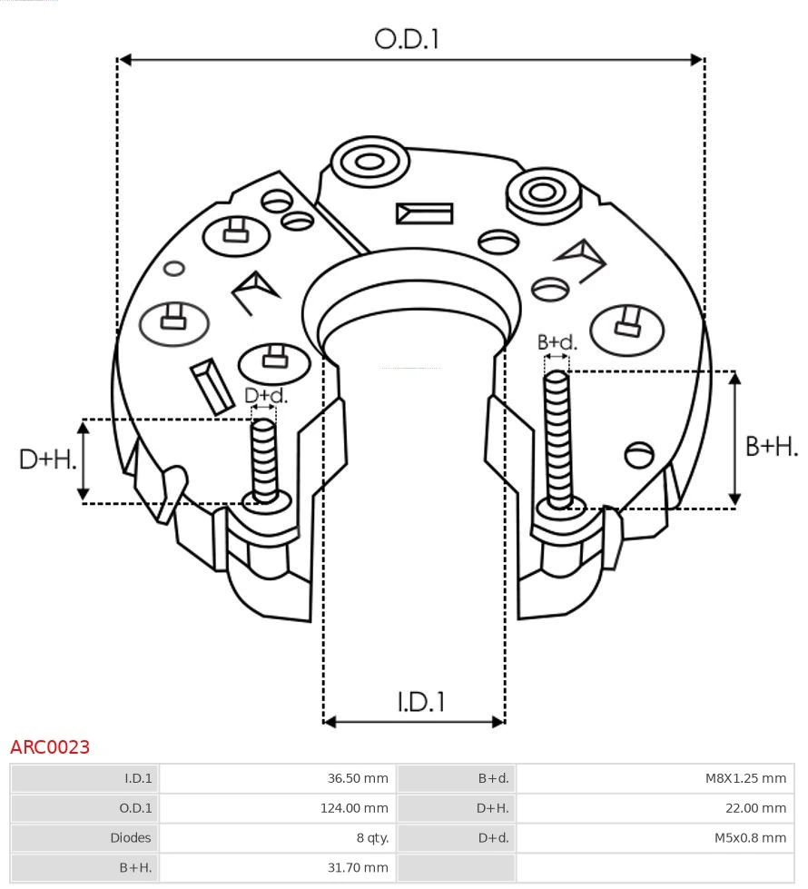 Rectifier, alternator Brand new AS-PL ARC0023