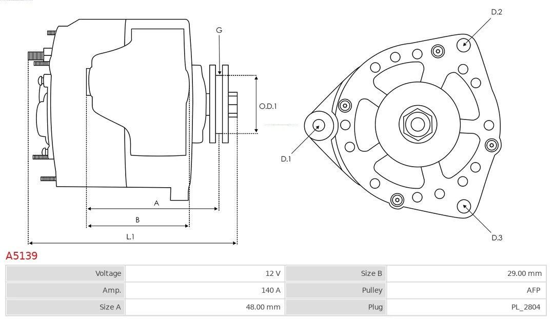 AS-PL A5139 Alternator
