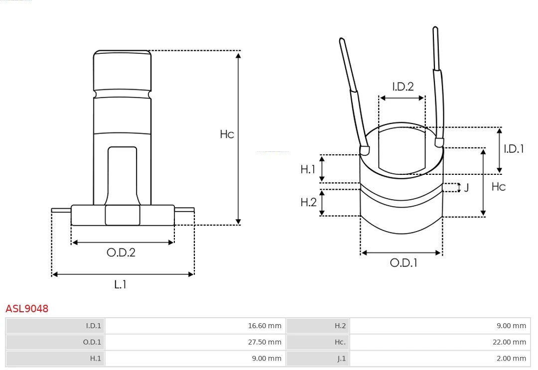 AS-PL ASL9048 Slip Ring, alternator