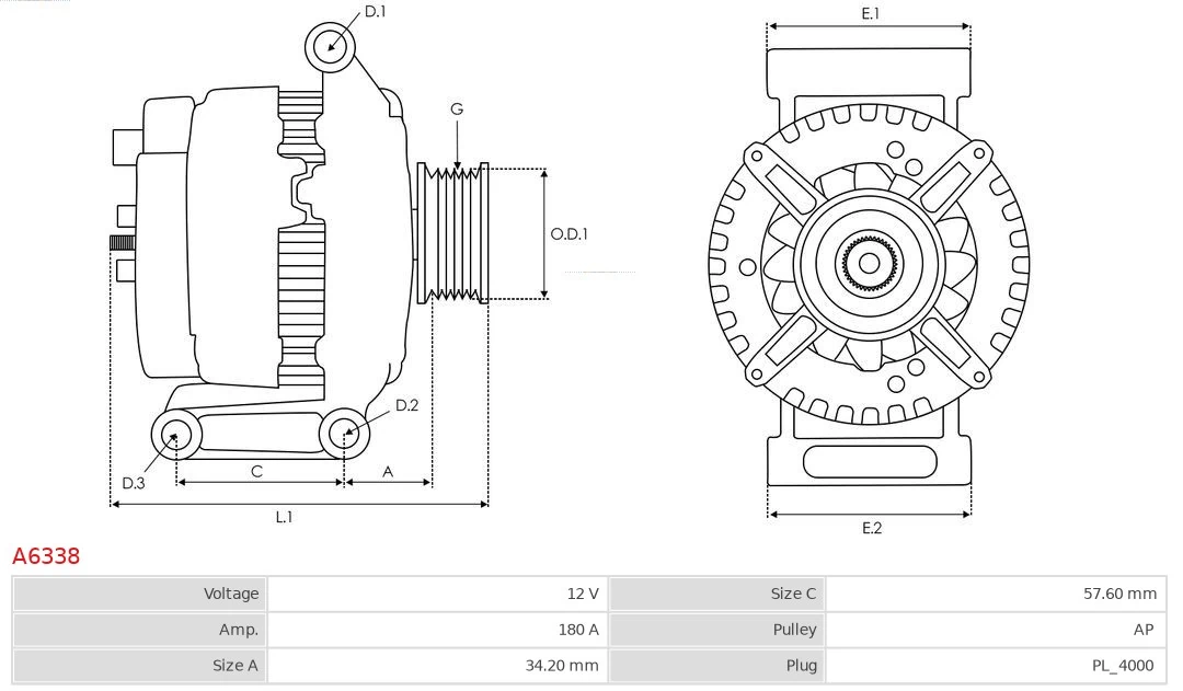 AS-PL A6338 Alternator