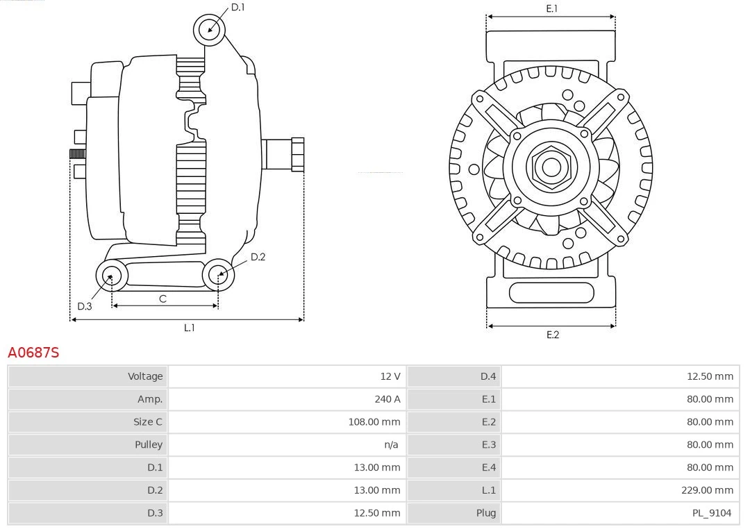 AS-PL A0687S Alternator