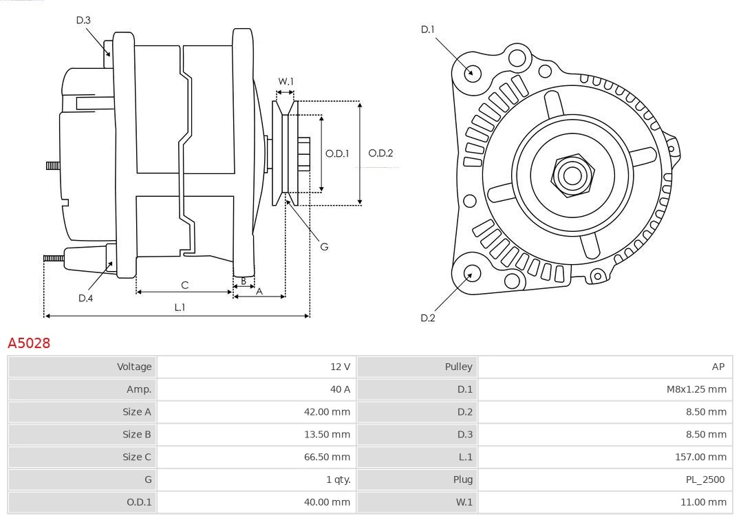 Alternator Brand new AS-PL A5028