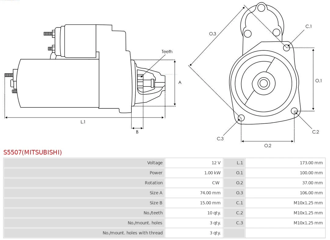 Starter Brand new Mitsubishi S5507(MITSUBISHI)