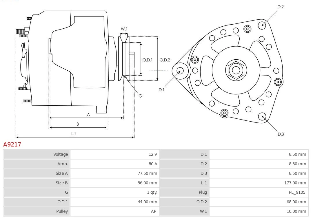 AS-PL A9217 Alternator