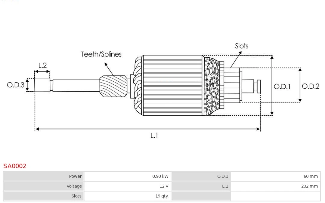 AS-PL SA0002 Armature, starter