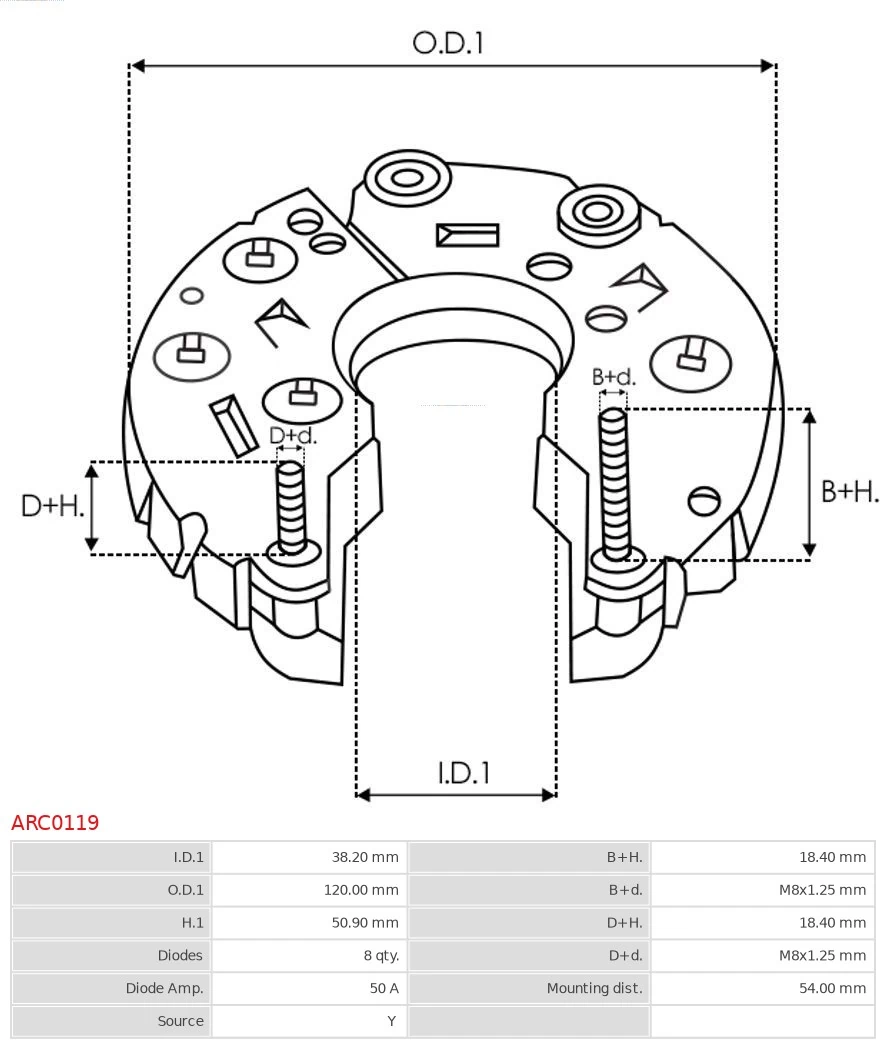 AS-PL ARC0119 Rectifier, alternator