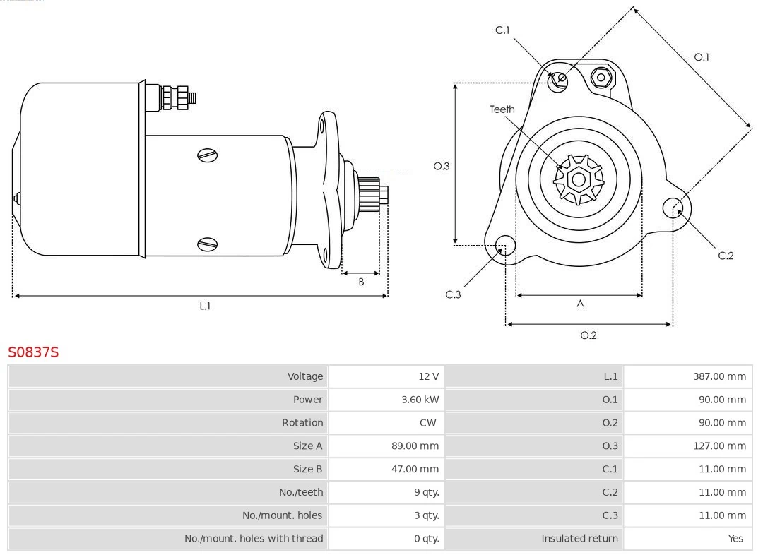 AS-PL S0837S Starter