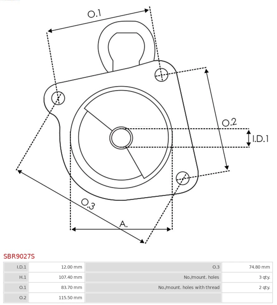 AS-PL SBR9027S Starter Lid, carburettor