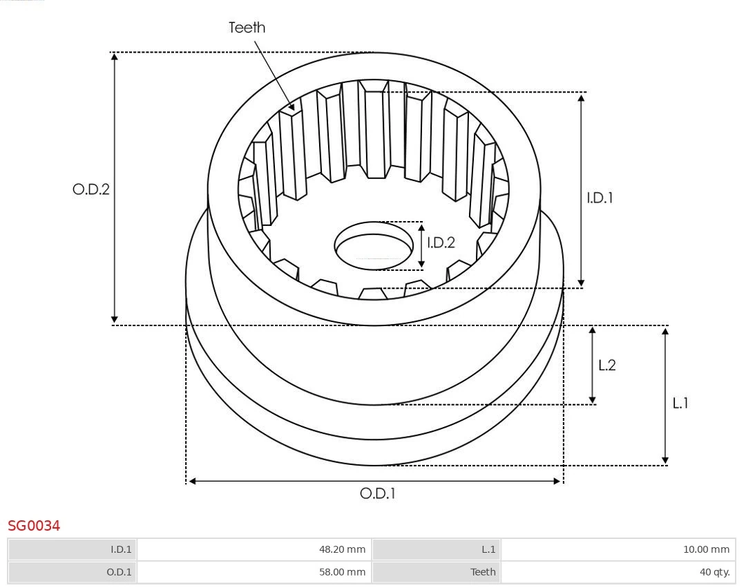 Repair Kit, starter Brand new AS-PL SG0034