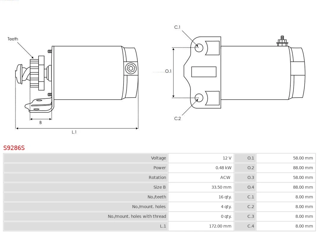 AS-PL S9286S Starter