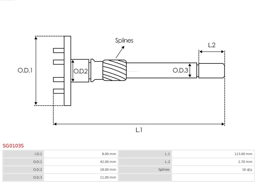 AS-PL SG0103S Repair Kit, starter