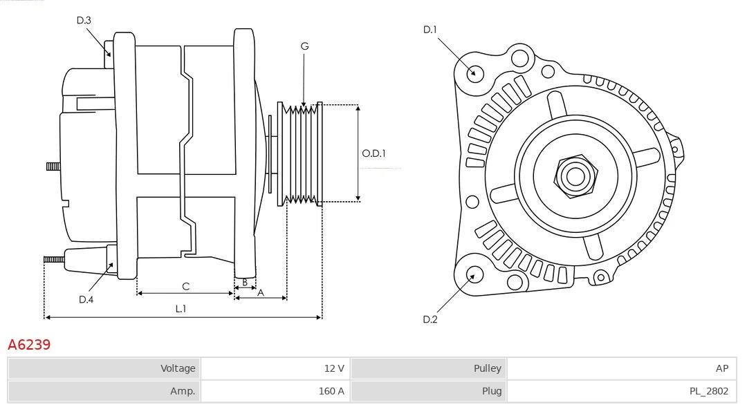 AS-PL A6239 Alternator