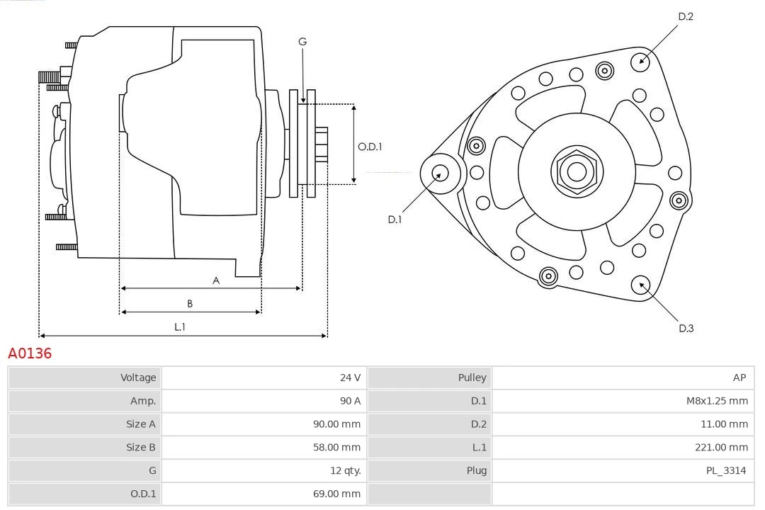 AS-PL A0136 Alternator