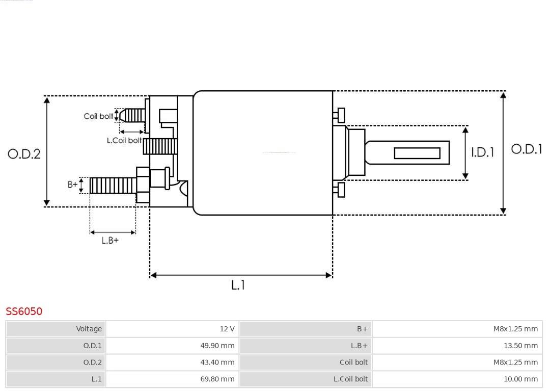 AS-PL SS6050 Solenoid Switch, starter
