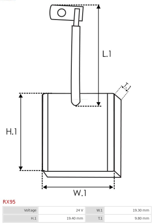 Carbon Brush, starter Brand new AS-PL RX95