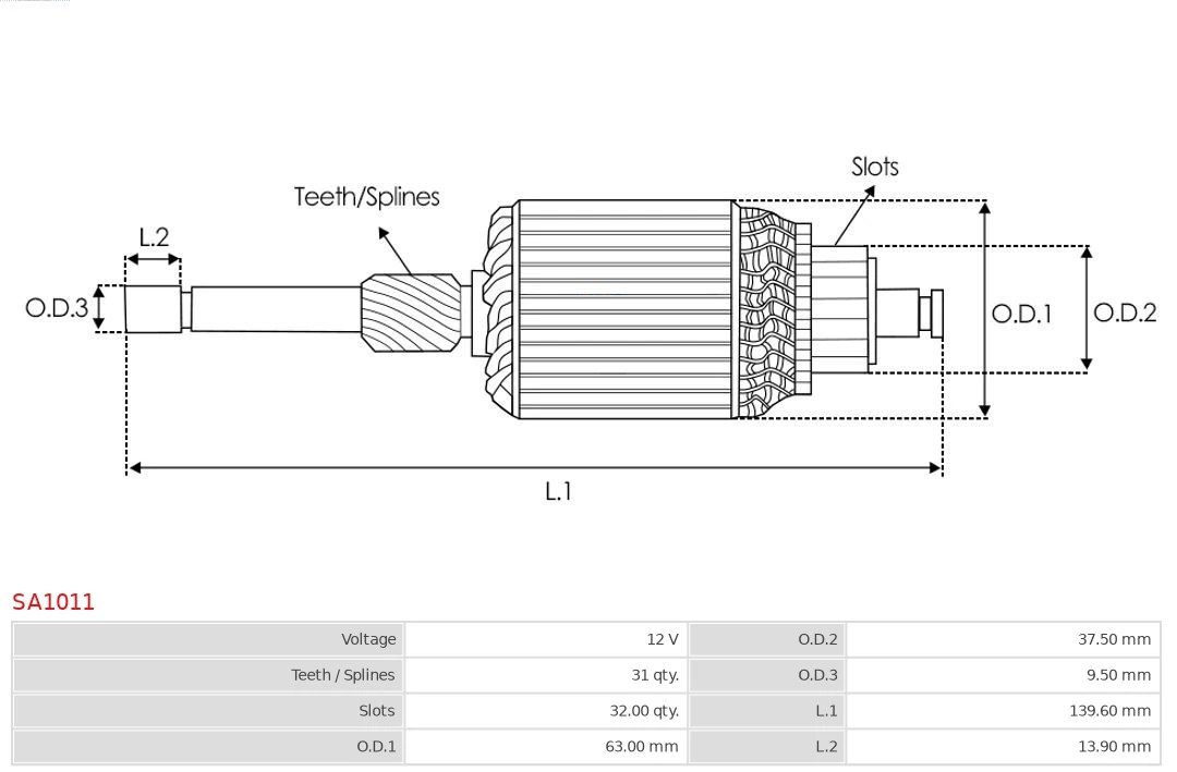AS-PL SA1011 Armature, starter