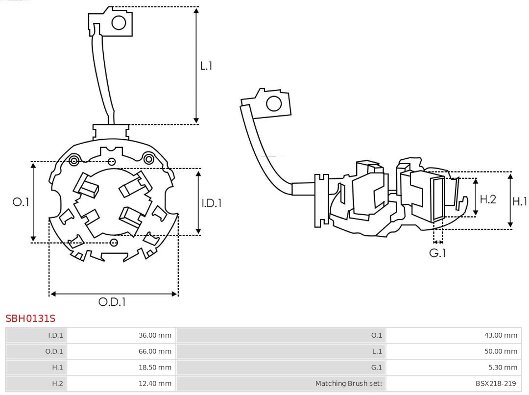 AS-PL SBH0131S Holder, carbon brushes