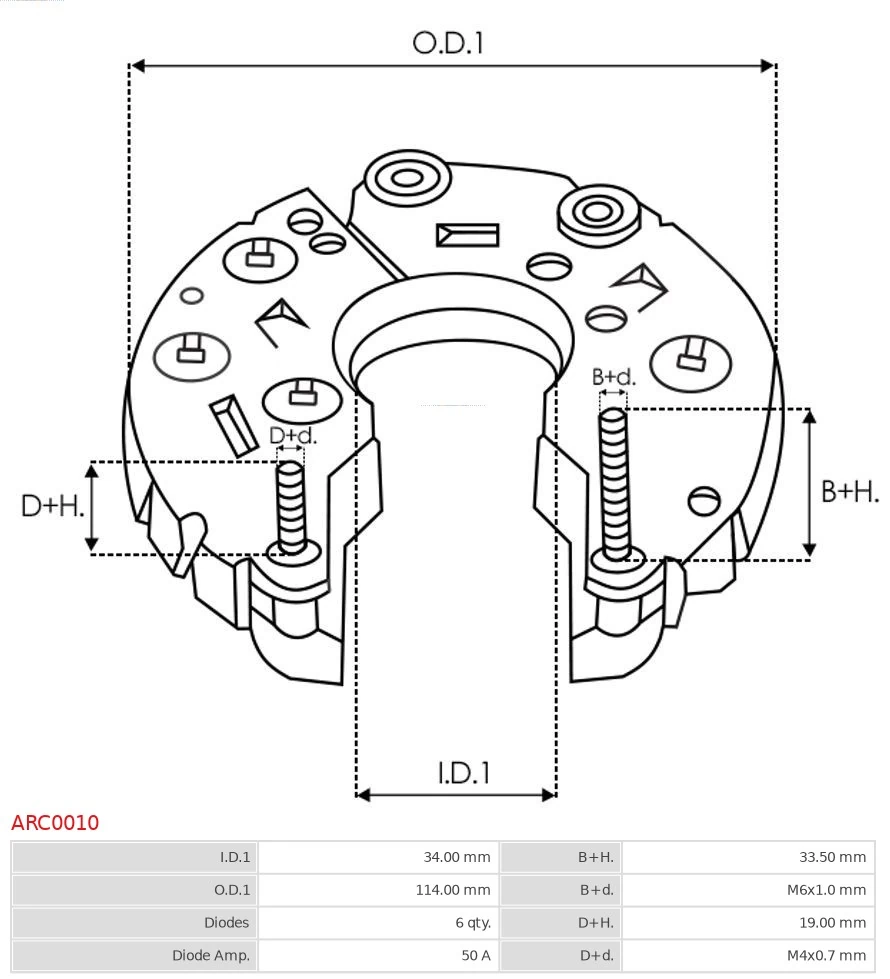 Rectifier, alternator Brand new AS-PL ARC0010