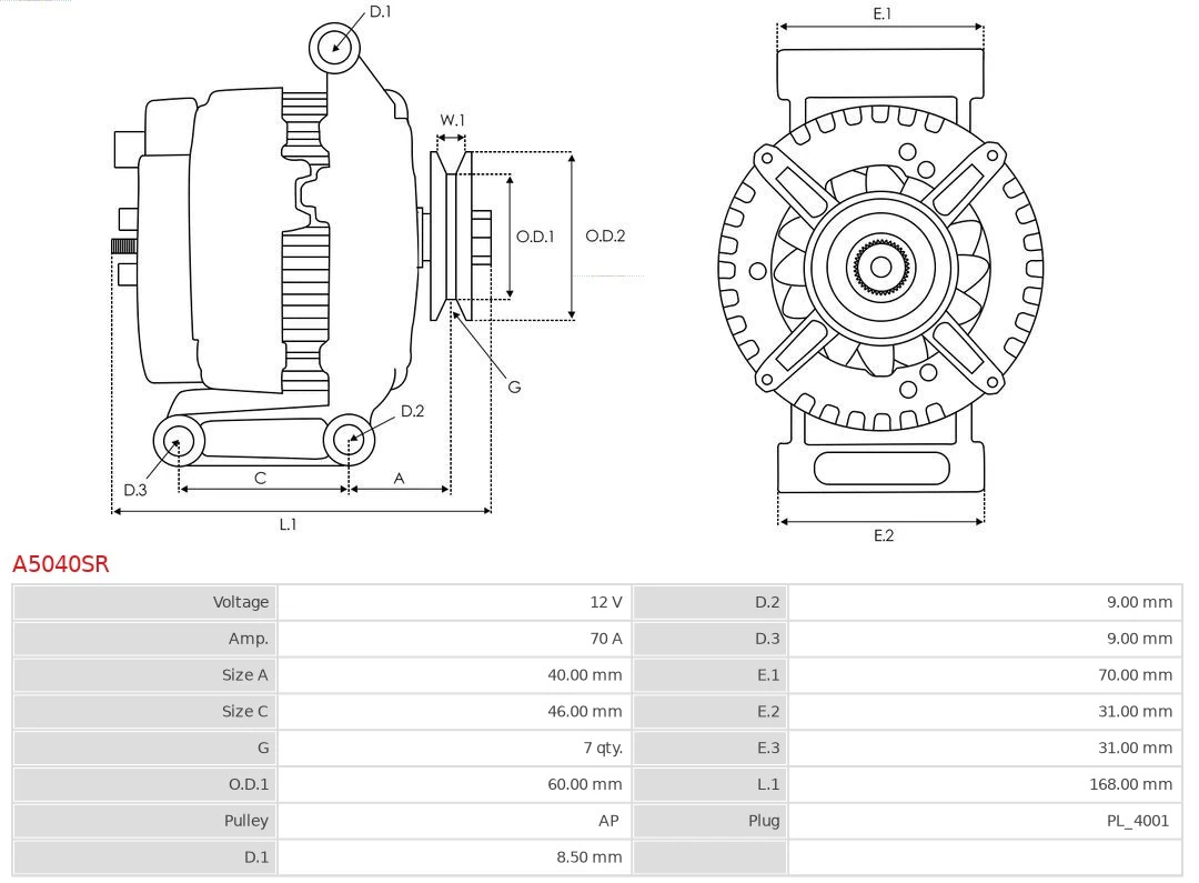 Alternator Remanufactured AS-PL A5040SR