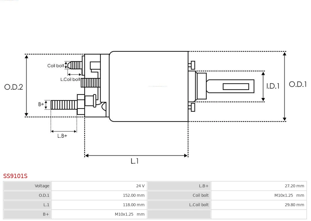 AS-PL SS9101S Solenoid Switch, starter