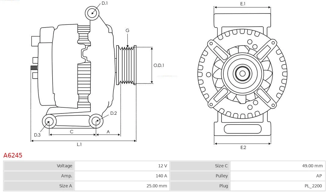 AS-PL A6245 Alternator
