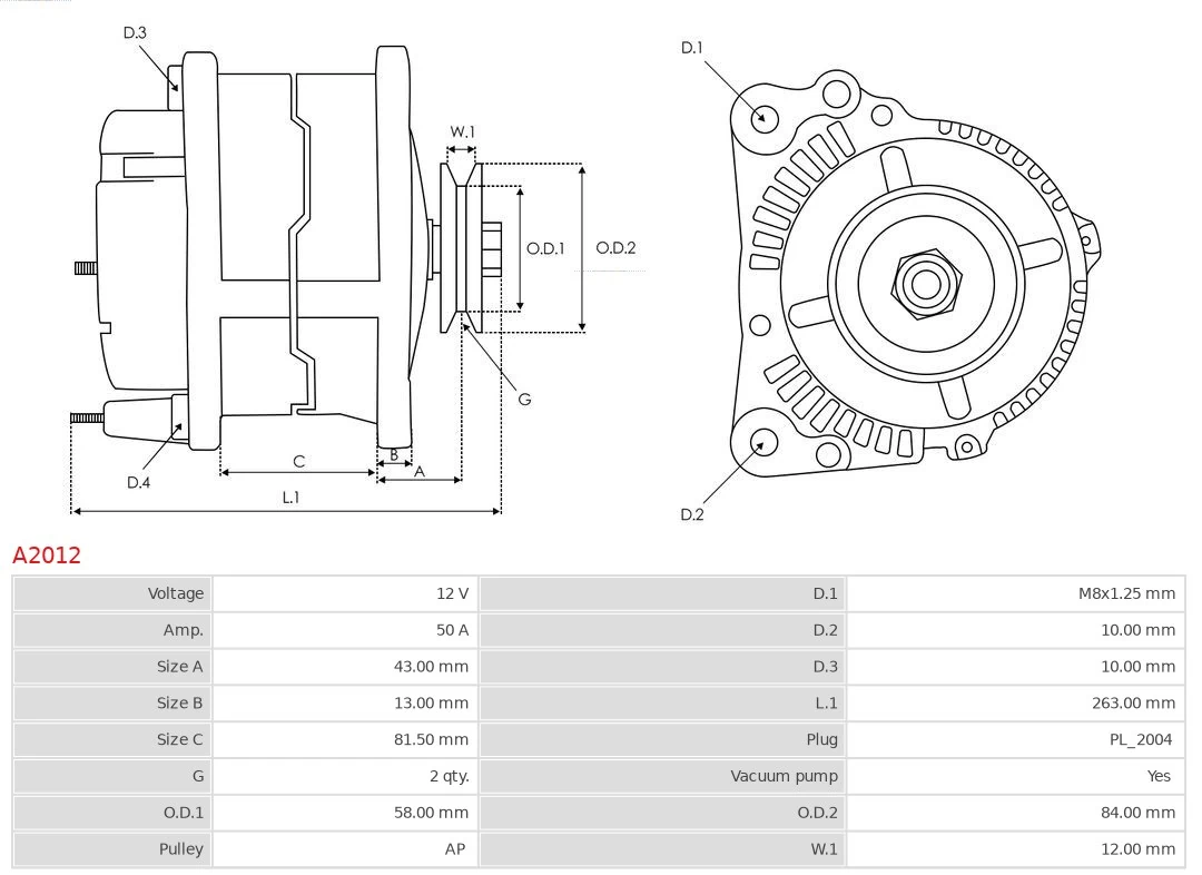 Alternator Brand new AS-PL A2012