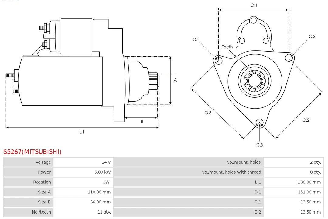 Starter Brand new Mitsubishi S5267(MITSUBISHI)
