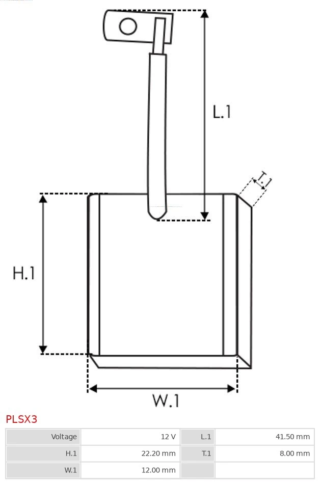 AS-PL PLSX3 Carbon Brush, starter