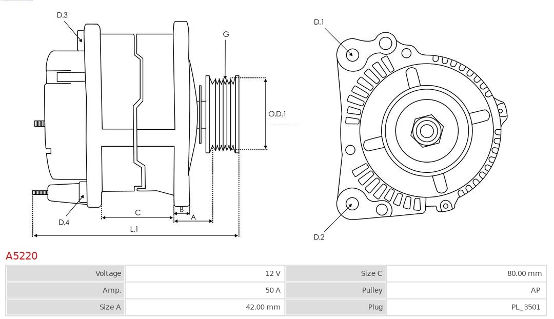 AS-PL A5220 Alternator