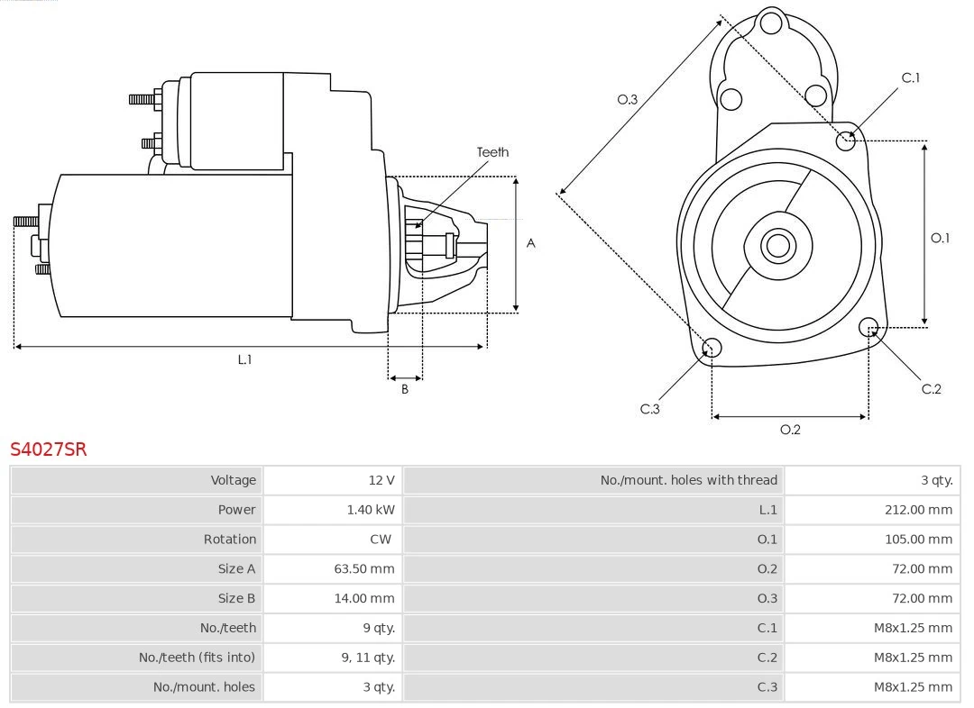 AS-PL S4027SR Starter