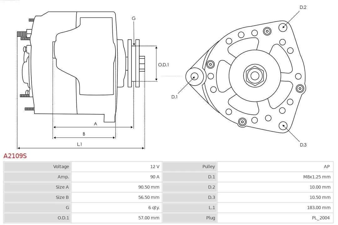 AS-PL A2109S Alternator