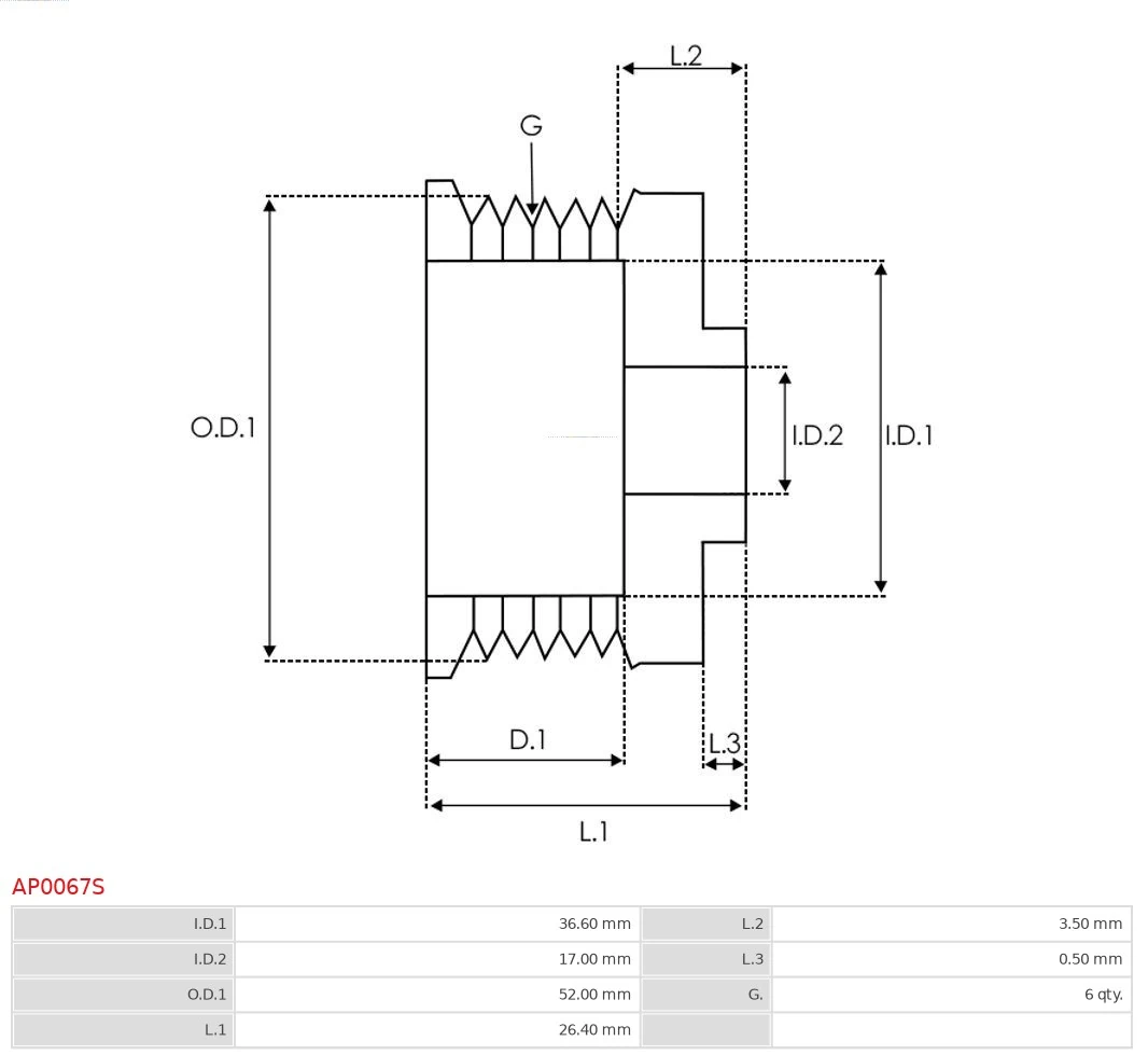 AS-PL AP0067S Belt Pulley, alternator