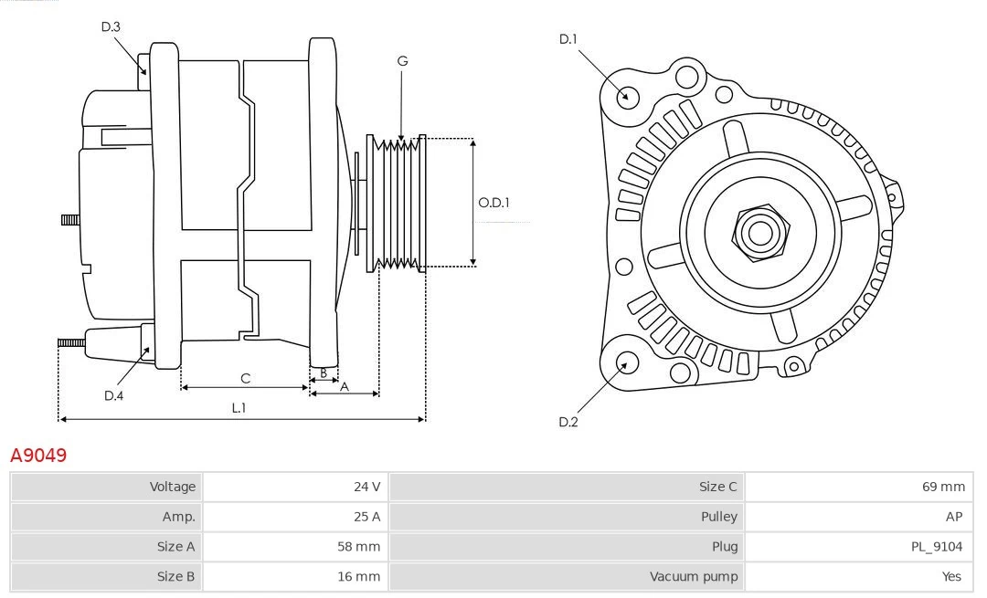 AS-PL A9049 Alternator