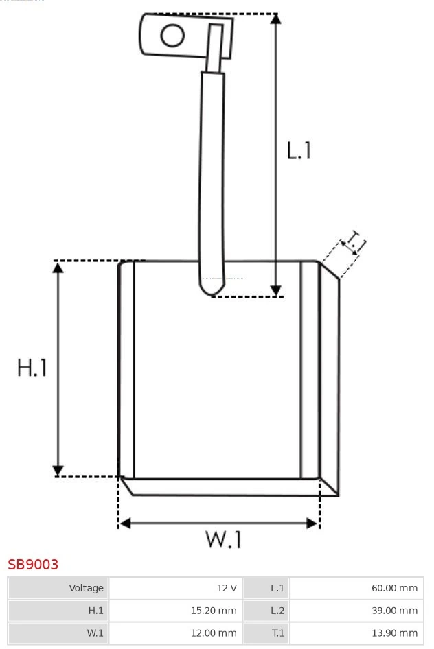 AS-PL SB9003 Carbon Brush, starter