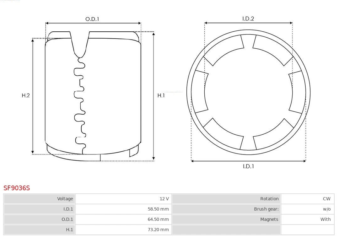 AS-PL SF9036S Field Winding, starter