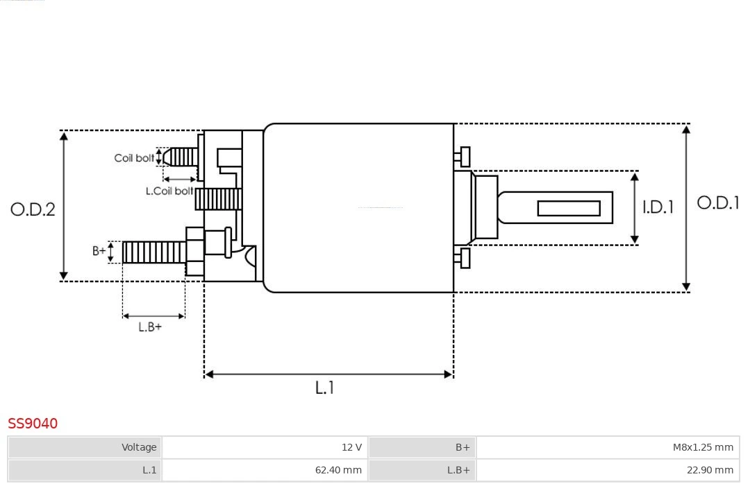 AS-PL SS9040 Solenoid Switch, starter