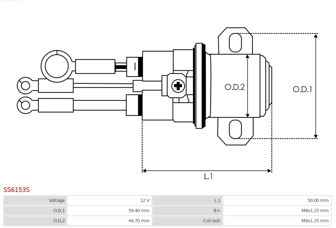 Solenoid Switch, starter Brand new AS-PL SS6153S
