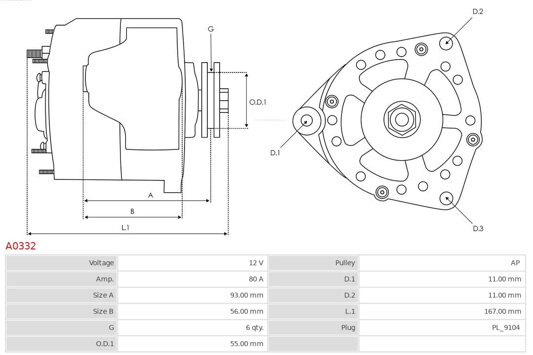 AS-PL A0332 Alternator