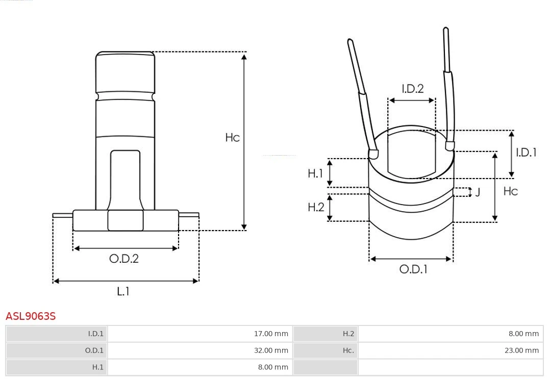 AS-PL ASL9063S Slip Ring, alternator