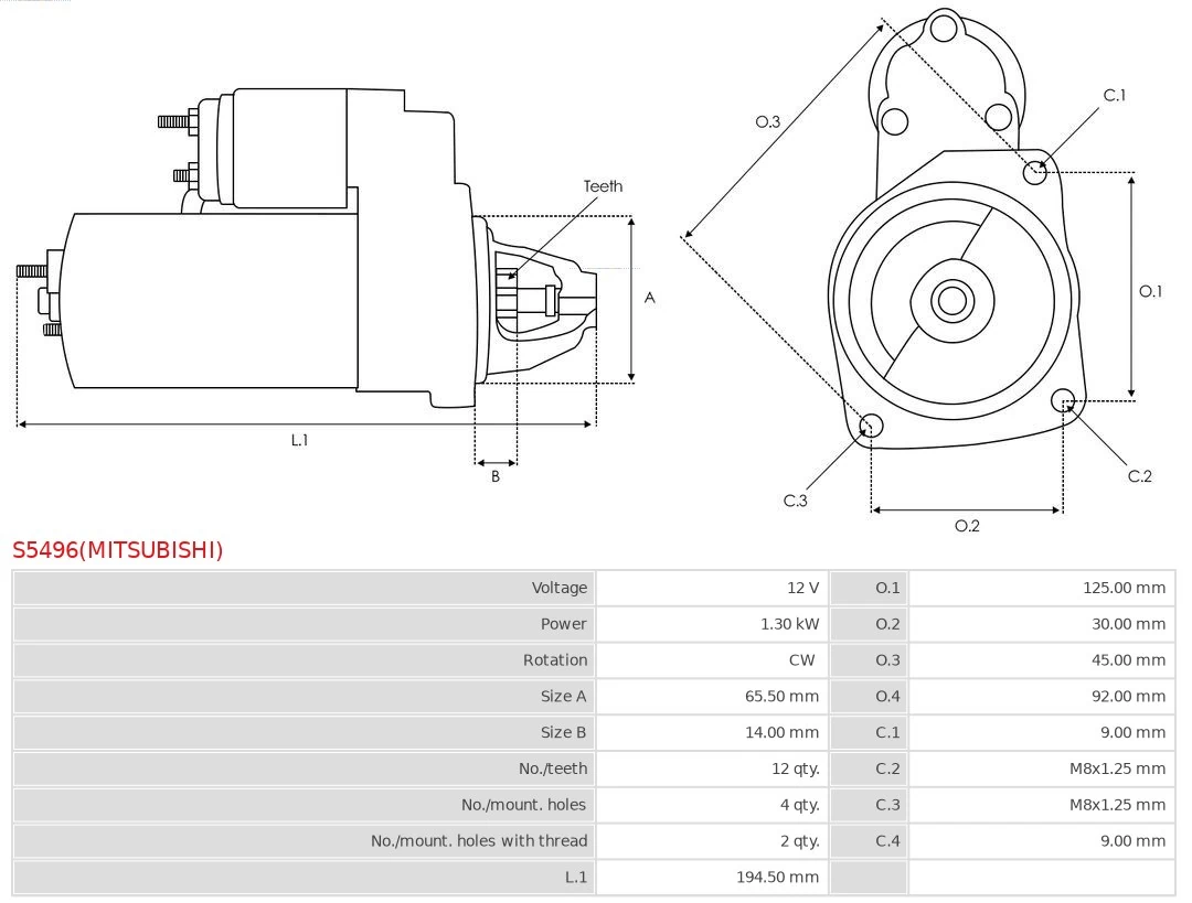 Starter Brand new Mitsubishi S5496(MITSUBISHI)