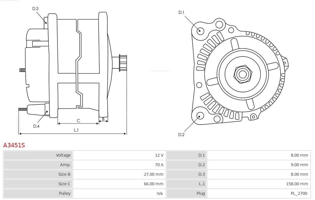 AS-PL A3451S Alternator