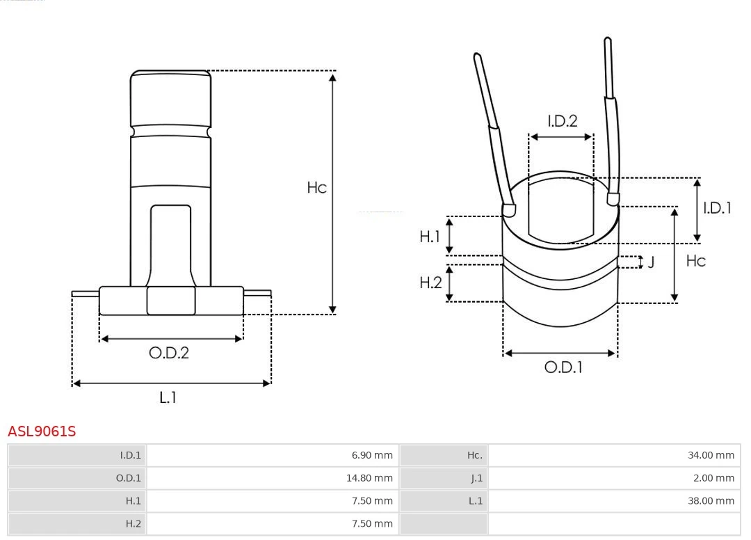 AS-PL ASL9061S Slip Ring, alternator