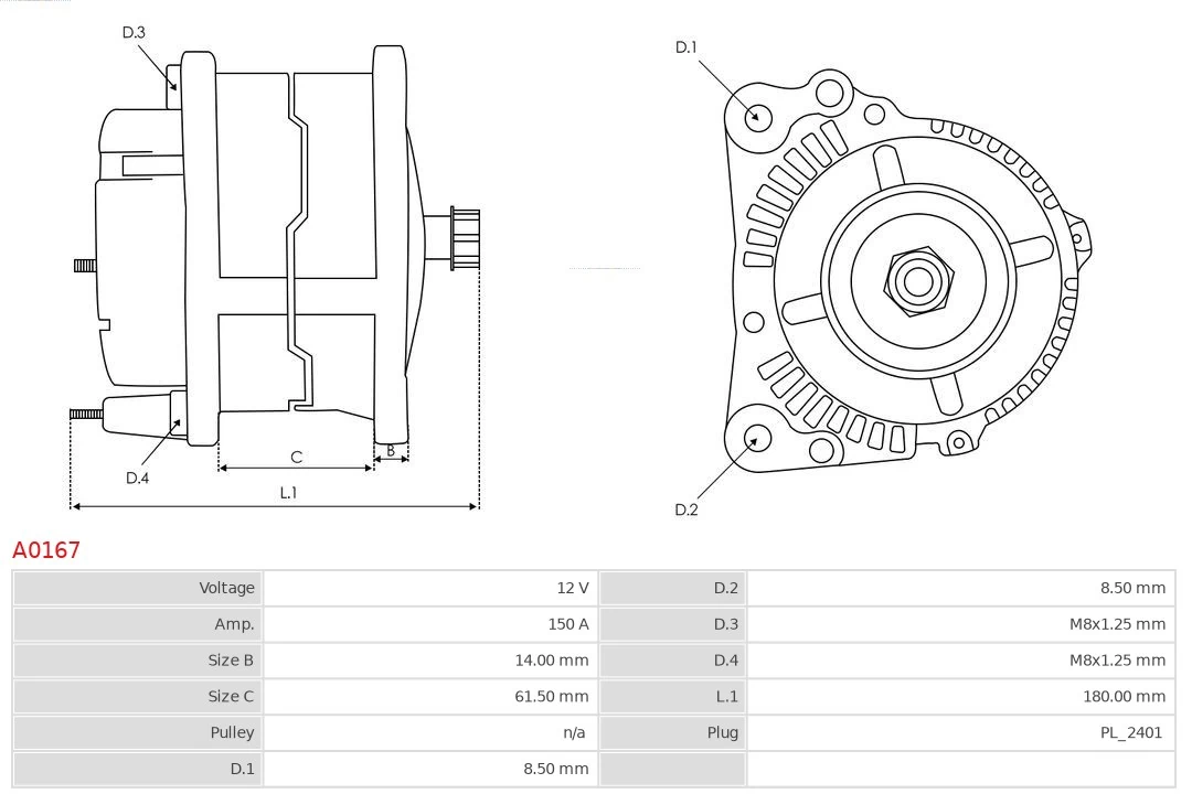 Alternator Brand new AS-PL A0167