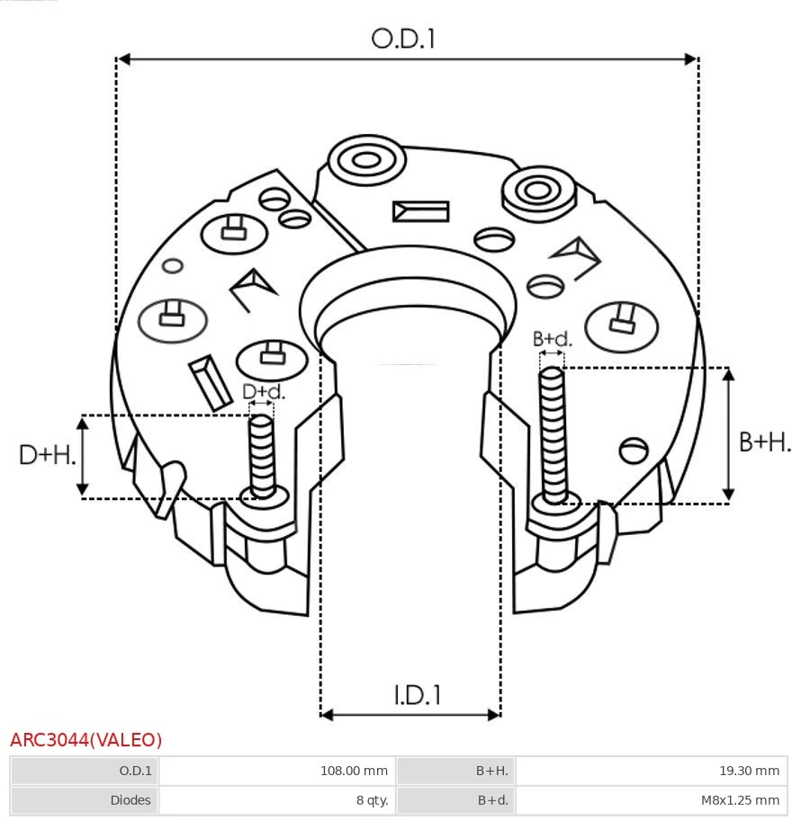 Rectifier, alternator Brand new Valeo ARC3044(VALEO)