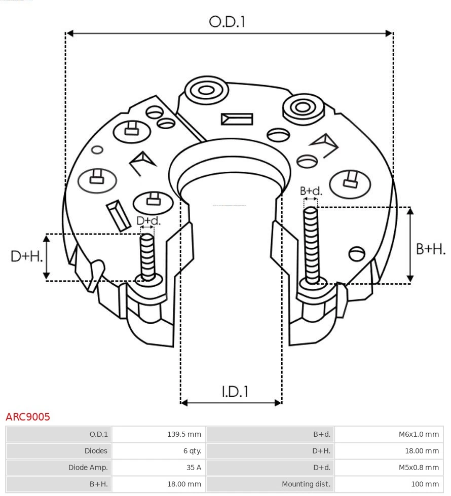 AS-PL ARC9005 Rectifier, alternator
